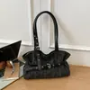 Bolsa casual retrô de grande capacidade, moderna e estilosa, bolsa de ombro única, nova coleção outono 2026, bolsa tote feminina de cor sólida