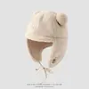 Gorra de aviador piloto de invierno para niños mayores, a prueba de viento para exteriores, otoño e invierno, protección para las orejas con forro polar, cálida para niñas