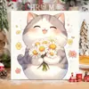 Gatito Lindo con Bufanda Pintura al Óleo Digital para Colorear DIY Interactivo Padre-Hijo Amigable para Principiantes Pintura Decorativa Acrílica