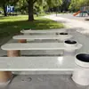 Banco de terrazzo sólido para ocio sin respaldo, silla de descanso para áreas escénicas al aire libre, asiento paisajístico para plazas comerciales, personalizable