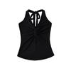 Ropa Interior Sexy con Top sin Mangas Anudado en Cruz para Mujer, Chaleco Halter de Tirantes Torcidos Moderno y que Reduce la Edad