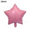 Globo de película de aluminio de estrella de cinco puntas, versión ligera de 18 pulgadas, globo de estrella de color sólido, papel de aluminio, diseño de decoración para fiesta de cumpleaños, venta al por mayor