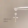 Colección Dorada Elegantes Aretes de Acero de Titanio, Aretes Médicos de Acero de Titanio, Pinzas para Oreja con Borde Sin Extracción para Mujeres
