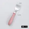 Aço inoxidável 304 Talheres infantis colher de desenho animado criativa colher para bebê comer suplemento alimentar conjunto de garfo e colher presente combinação