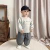 Conjunto de Sudadera para Bebé Niño Ropa de Otoño Dibujos Animados Lindo Mangas Largas Ropa de Primavera y Otoño para Pequeños para Salir y Elegante Conjunto de Dos Piezas