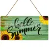 Decoración de Verano, Letrero de Puerta de Verano Girassol de Granja Letrero Decorativo para Pared del Hogar Puerta Principal