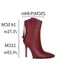 Botas estilo Martin de salto alto, com sola macia e zíper traseiro, tamanhos 35-41, botas femininas de corte baixo para exportação transfronteiriça europeia e americana, bico fino, antiderrapante de borracha