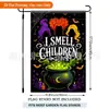 2026 Nueva Serie de Brujas de Halloween Bandera de Jardín Bandera Decorativa para Patio Exterior Sombrero de Bruja y Caldero