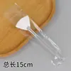 Herramientas de Belleza Spa DIY Forma de Abanico Ácido Frutal Aceite Esencial Brocha de Maquillaje Aplicador de Mascarilla Facial Aplicador de Esencia Paquete Individual Mango Largo