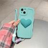 Capa de telefone móvel simples de cor sólida para Apple 14 Cordão de coração amoroso para iPhone 13Pro Max Silicone Wave Soft Case