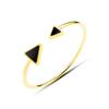 Pulsera estilo ins concha negra griega antigua línea elástica suave ajustable triángulo cuadrado textura acero titanio mayoreo joyería femenina
