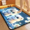 Alfombrilla de Barro Diatomeas para Baño Inodoro Absorbente de Agua Alfombrilla de Inodoro Dibujo Animado Perro Lindo Secado Rápido Antideslizante Felpudo