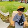 Bolsa infantil estilo coreano 2021 Nova carta impressa bolsa de ombro bonito dos desenhos animados Bolsa de peito do bebê Bolsa transversal para meninas