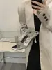 Sandálias de Verão Abertas na Ponta Femininas Chuyuji, Novo Modelo 2026, Salto Alto com Strass, Estilo Europeu e Americano