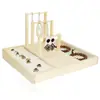 Caja de almacenamiento de joyería de madera maciza bandeja para anillos pendientes estante para pendientes pulseras expositor de joyería accesorios de exhibición de joyería