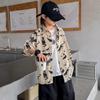 Camisa de Verão de Manga Curta Estampada nos Quatro Lados para Menino Estilo Western Camisa Floral Cardigã para Viagem Férias Lazer Infantil Tendência