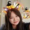 Halloween Crianças Handmade DIY Vara Torcida Cabeça de Abóbora Luminosa Colorida Mola Engraçada e Fofa Adereços de Fantasia