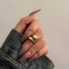 Moda Europea y Americana Anillo de Acero de Titanio Normcore Personalizado Anillo de Pareja con Forma de Gota Diseño de Nicho Anillo Elegante para Mujeres