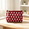 Bolsa de Maquillaje de Tela de Lunares Transfronteriza Bolsa de Almacenamiento con Cremallera Impermeable Bolsa Portátil de Viaje para Artículos de Tocador Teléfono Llaves Pequeña