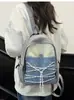 Mochila Pequena de Cor Contrastante Estilo Coreano para Mulheres, Mochila Leve de Montanhismo, Mochila Fitness para Caminhada, Mochila Escolar Pequena para Esportes de Caminhada e Ciclismo