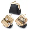 Nova Bolsa Mini Ring de Couro Genuíno para Joias Pequena Exquisita Bolsa de Armazenamento para Brincos Porta-moedas Portátil Feminino