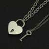 2020 Nuevo Traje Creativo Collar Corazón de Melocotón Brillante Candado Llave Colgante Cadena para Clavícula Colgante Decorativo