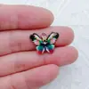 Ventas Calientes Transfronterizas Colgante de Aleación con Goteo de Aceite Estampado Colorido de Dibujos Animados de Mariposa Colgante DIY Pulsera Collar Accesorios de Joyería