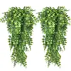 Enredaderas de Plantas Artificiales, Colgantes de Pared de Plantas Verdes, Plantas Colgantes de Interior para Decoración de Sala de Estar, Hojas de Sauce Colgantes Montadas en la Pared