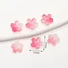 Miçangas de Vidro Gradiente Flor de Cerejeira de Alta Transparência, Formato de Flor de Cinco Pétalas Multicolorido, Pulseira DIY Feita à Mão, Colar, Joias, Acessórios para Miçangas