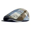 Boina para Mujer Primavera y Verano Delgada Transpirable Gorra con Visera para Hombre Literaria Retro a Cuadros Gorra Adelantada Gorra de Pintor a Cuadros