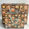 Bolsa de Regalo de Oso Mantequilla de Tela Vaquera Dibujada a Mano Bolsa de Almacenamiento de Papel Kraft Engrosada de Gran Capacidad Bolsa Tote Esencial para Regalo