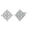 Pendientes de Nudo Celta de Plata de Ley S925 Estilo Europeo y Americano para Mujer, Pendientes de Diseño Nicho de Lujo Ligero, Pendientes Versátiles con Incrustaciones de Circonita