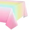Toalha de Mesa Arco-Íris Amazon Transfronteiriça Pastel Descartável Plástico Retangular Chá de Bebê Casamento Festa da Princesa Artigos
