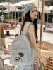 Mochila de Moda de Nuevo Color Combinado Linda Estampado de Dibujos Animados Bolso Escolar para Estudiante Mochila Casual Ligera de Nailon
