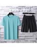 Verano Deportes al Aire Libre Ocio Suelto Hielo Seda Transpirable Camiseta Traje de Manga Corta para Hombre y Mujer Moderno Combinable Secado Rápido Pantalones Cortos
