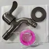 Grifo para Fregadero de Baño de Cobre Color Gris Metalizado, Apertura Rápida, Monomando Frío, Grifo de Agua para Balcón, Boquilla Doméstica Antisalpicaduras