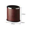Lixeira de Couro Oval de Grande Capacidade com Injeção Direta para Casa, Hotel, Banheiro, Quarto, Balde Dupla Camada para Quarto