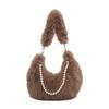 Simples Moda Mao Mao Bolsa 2025 Inverno Nova Pelúcia Axila Casual Corrente Ombro Bolsa Crossbody Bolsa Feminina