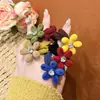 Nueva Banda Elástica de Flor Flockada para el Cabello de Otoño e Invierno, Coleta Sencilla que No Daña el Cabello, Exquisita Goma Elástica para el Cabello de Diamante Brillante