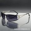 Gafas de Sol Cuadradas Huecas de Metal para Mujer Estilo Spice Girls Europeo y Americano Estilo Tecnología Futura Y2K Estilo Plata Agua Gafas de Sol Rebotantes Didi