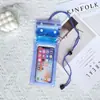 Bolsa impermeable transparente de PVC para teléfono móvil, bolsa para teléfono móvil con airbag plegable triple, funda protectora inflable para teléfono móvil para natación al aire libre