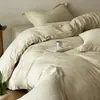 Estilo Lujo Ligero Todo Algodón Cepillado Estampado Jacquard Tridimensional Juego de Cuatro Piezas Sensación de Alta Gama Funda Nórdica de Algodón Puro Juego de Tres Piezas para Dormitorio de Estudiante