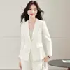 Blazer de manga larga para mujer, de alta gama y elegante, venta al por mayor transfronteriza de atuendo profesional, traje con pantalones de pierna ancha, conjunto de dos piezas moderno