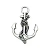Acessórios para joias diy série náutica marinha liga prata antiga âncora de navio roda pingente de navio pulseira colar materiais atacado