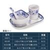 Kaibo Ya melamina hotel restaurante porcelana azul e branca conjunto de quatro peças louça de plástico comercial imitação de porcelana pratos xícara colher