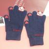 2026 Guantes con Pantalla Táctil Forro Polar Grueso Dibujo Animado Fresa Lindos Guantes de Punto de Cinco Dedos para Mujer Casual Cálidos