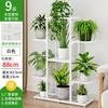 Estante para flores de hierro forjado multicapa para sala de estar, de pie, para interiores, balcón, con rosas verdes