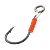 Anzuelo simple de placa de hierro Luya 8#-14# Anzuelo militar círculo doble comprimido Línea naranja atada punta de anzuelo con púas anzuelo de pesca al por mayor
