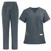 Uniformes de Enfermagem Tamanho Europeu e Americano, Roupas de Lavar, Roupas de Trabalho para Esteticista, Odontologia e Saúde Bucal, Conjuntos de Manga Curta