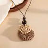 Collar colgante de resina y ratán transfronterizo europeo y americano, cadena para la clavícula de diseño nicho, estilo vintage, accesorio para mujer inspirado en las vacaciones